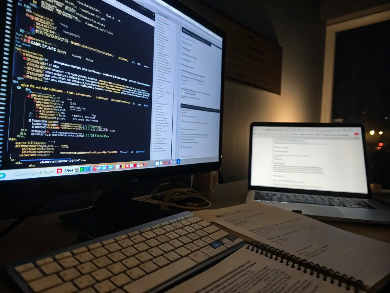 A close-up shot of a computer screen displaying HTML code, with a focus on the structure and syntax, used to illustrate the HTML module.